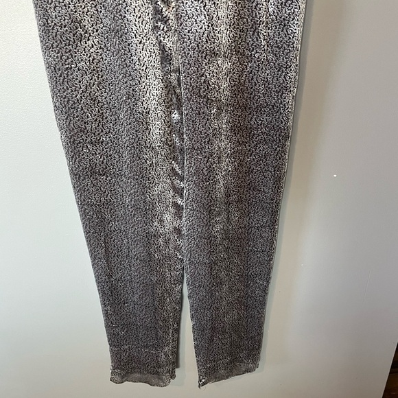 GIORGIO ARMANI Vestimenta Spa Silk Velvet Shiny Silver Pants - Picture 5 of 13